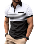 Stripe Short Sleeve Polo Shirt