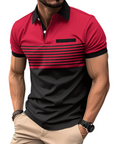 Stripe Short Sleeve Polo Shirt