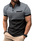 Stripe Short Sleeve Polo Shirt