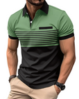 Stripe Short Sleeve Polo Shirt