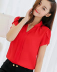 Slim Fit V Neck Blouse