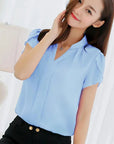 Slim Fit V Neck Blouse