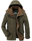 Hooded Winter Parka Coat with Inner Fleece