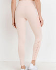 High Waist Hybrid Mesh & Lattice Straps Leggings