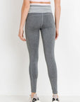 High Waist Heather Grey Stripes Leggings