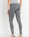 High Waist Heather Grey Stripes Leggings