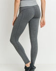 High Waist Heather Grey Stripes Leggings