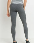 High Waist Heather Grey Stripes Leggings
