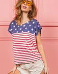 BiBi Star Rpinted with Stripe Combo Top