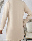 Apricot Textured Long Sleeve Mini Shift Dress