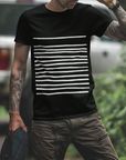 Mens T-Shirt with Lines in Black