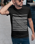 Mens T-Shirt with Lines in Black