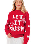 LET IT SNOW Christmas Holiday Sweater