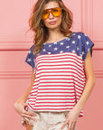 BiBi Star Rpinted with Stripe Combo Top
