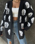 Halloween Print Knit Cardigan