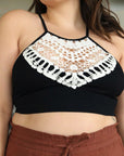 Crochet Lace High Neck Bralette