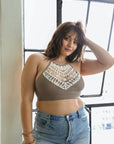Crochet Lace High Neck Bralette