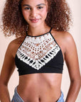 Crochet Lace High Neck Bralette