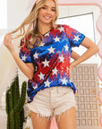 BiBi American Theme Star Pattern Sequin Top