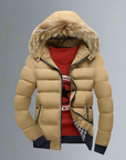 Two Tone Puffer Jacket with Removable Hood