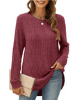 Long Sleeve Lightweight Ribbed Tunic Sweater