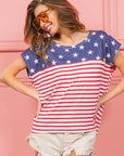 BiBi Star Rpinted with Stripe Combo Top