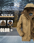 Hooded Winter Parka Coat with Inner Fleece