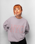 Womens Pink NYC Crewneck Sweatshirt