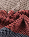 Colorblock Stripe Round Neck Pullover Sweater