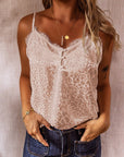 Spaghetti Straps Buttoned Tank Top
