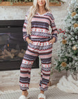 Christmas Geometric Pullover and Pants Lounge Set