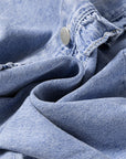 Beau Blue Ruffled Long Sleeve Denim Shirt