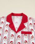 Christmas Santa Claus Ruffle Trim Pajama Set