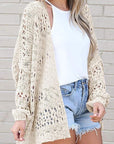 Crochet Dolman Knit Sleeve Cardigan