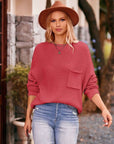 Knit sweater with pocket