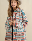 Frayed Aztec Western Shacket