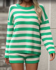 Striped long sleeve 2 piece set