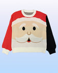 Santa face knit holiday sweater