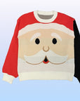 Santa face knit holiday sweater