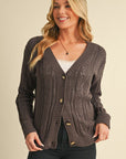 Hollow Knit Drop Shoulder Cardigan