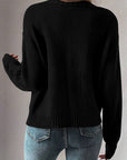 Hollow Knit Drop Shoulder Cardigan