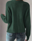 Hollow Knit Drop Shoulder Cardigan