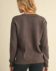 Hollow Knit Drop Shoulder Cardigan