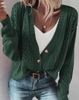 Hollow Knit Drop Shoulder Cardigan