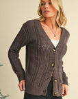 Hollow Knit Drop Shoulder Cardigan