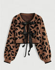 Leopard Print Cropped Sweater