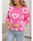 All over Heart knit sweater