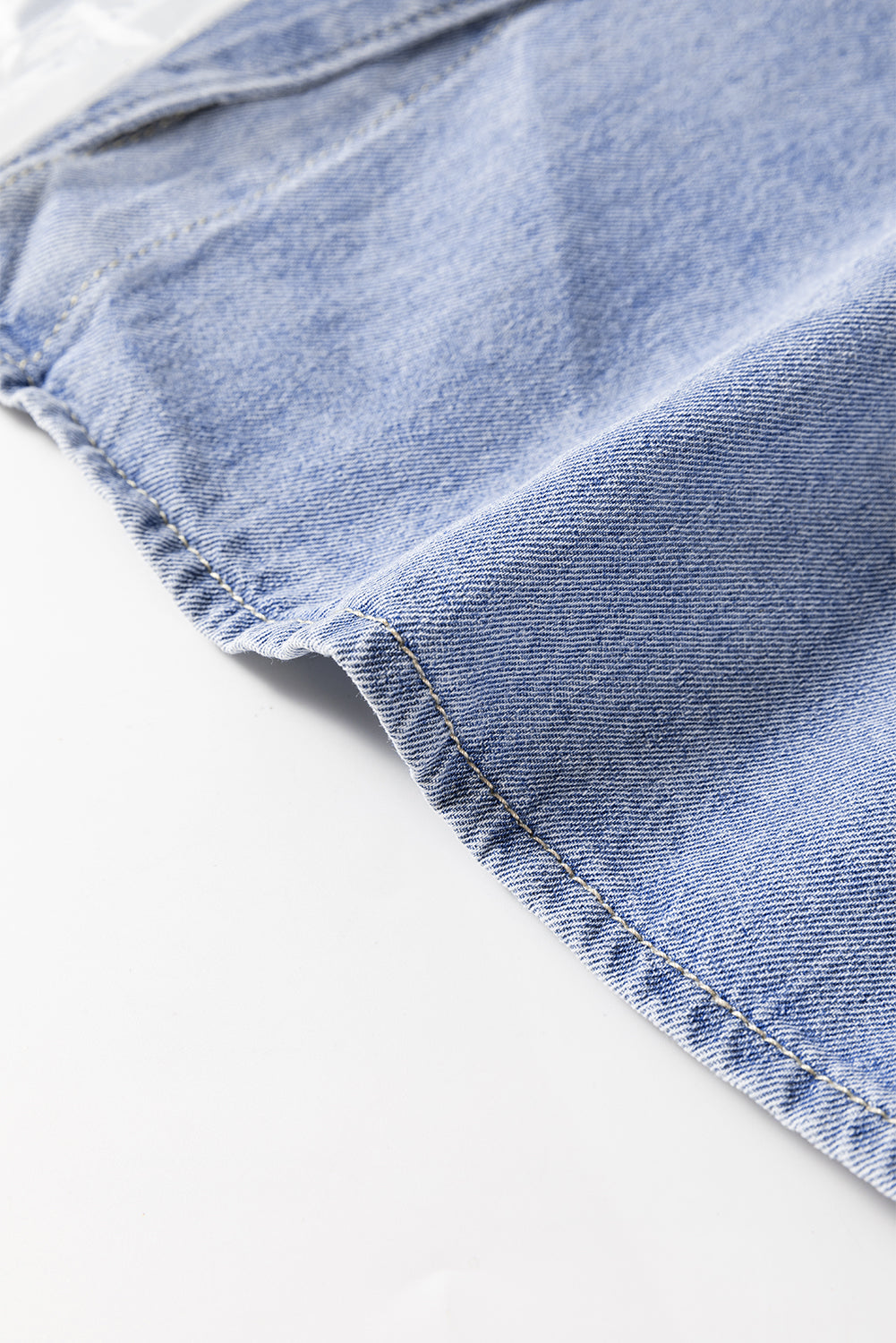Beau Blue Ruffled Long Sleeve Denim Shirt