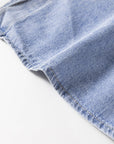 Beau Blue Ruffled Long Sleeve Denim Shirt