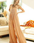 BiBi Rib Textured Wide Leg Overalls